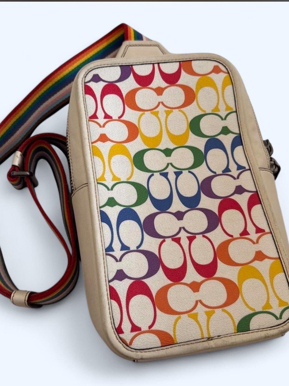 NWT Coach Sullivan Pack In Rainbow Signature Canvas